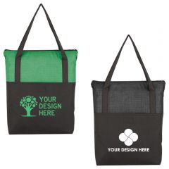 Crosshatch Non-Woven Zippered Tote Bag