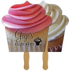 Cupcake Hand Fan Full Color 2 Sides