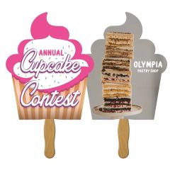 Cupcake Sandwiched Hand Fan Full Color