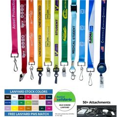 Custom 3/4 Inch Polyester Lanyard - Silk Screen