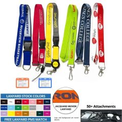 Custom 5/8 Inch Polyester Lanyard - 3 Color Woven Jacquard