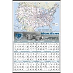 Custom Full-Color Large U.S. Map Year-In-View Calendar