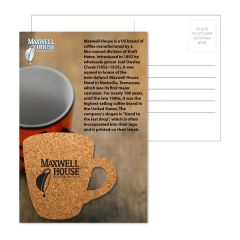 Custom Full-Color Post Cards Wih Coffee Cup Coasters
