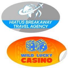 Custom Oval Stickers 3M Vinyl 2in X 1in