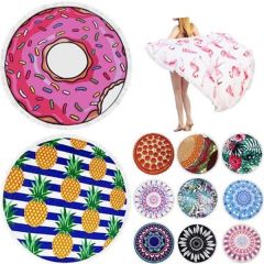 Custom Pattern Microfiber Round Beach Towel
