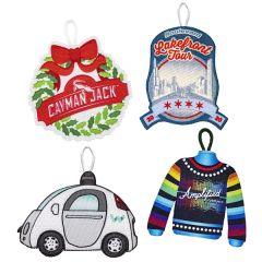 Custom PIN Pointe Embroidered Holiday Ornaments