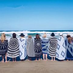 Custom Printed Microfiber Round Beach Towel With Tassel