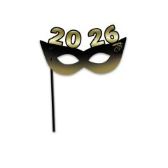 Custom Printed Year Dated Stick Masks W/ 10 Inch Black Dowel