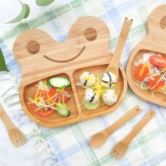 Custom Shape Bamboo Plate Spoon Fork Set