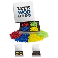 Custom Square Candy Box Filled With Gourmet Goodies