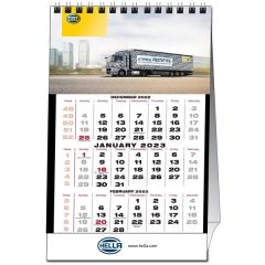 Custom Tent Desk Calendar 3 Month Vertical Layout