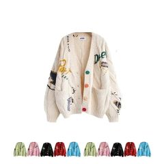 Custom Trendy Oversized Knitted Cardigan Sweater