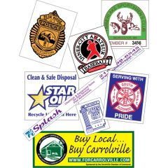 Custom White Vinyl - Square-Cut Back Adhesive Decals