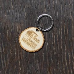 Custom Wood Log Cut Keychains