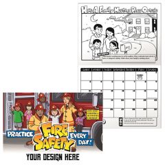 Customizable Practice Fire Safety Coloring & Activities Calendar