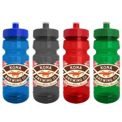 Cycle 24 Oz Recycled Transparent Bike Bottle W/Push-Pull Lid