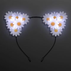 Daisy Flower Cat Ears, Light Up Headband