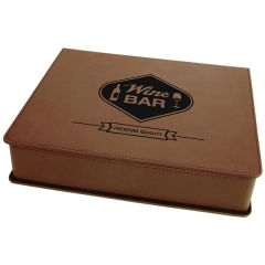 Dark Brown Leatherette 5-Piece Wine Tool Set
