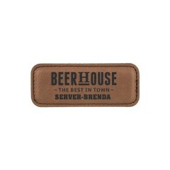Dark Brown Leatherette Badge W/ Magnet