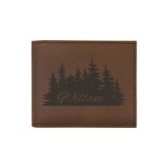 Dark Brown Leatherette Bifold Wallets With Flip ID