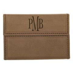 Dark Brown Leatherette Business Card Holder