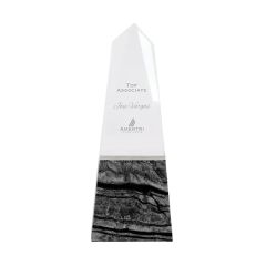 Deneb Crystal Obelisk With Marble Base