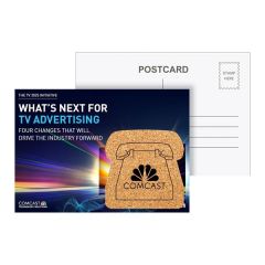 Designed Post Card With Colorful Phone Shaped Cork Coaster