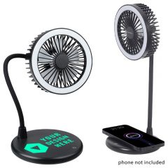 Desktop Fan With Ring Light & Wireless Charger
