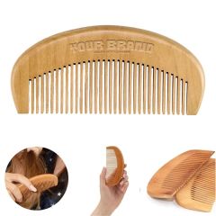 Detangling Styling Portable Fine Tooth Natural Wood Comb