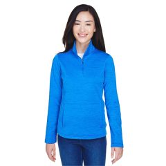 Devon & Jones Ladies' Newbury Melange Fleece Quarter-Zip