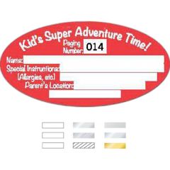 Die Cut Oval Vinyl Consecutive Number and Barcode Labels