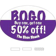Die Cut Oval White Gloss Repositionable Label