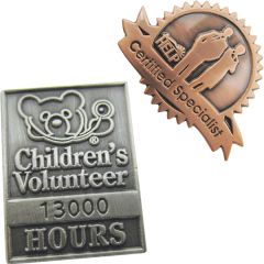 Die Struck Antiqued Lapel Pins