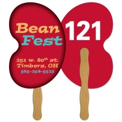 Digital Econo Stock Shaped Bean Fan W/ Wooden Stick