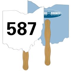 Digital Econo Style Ohio State Auction Fan W/ Wooden Handle