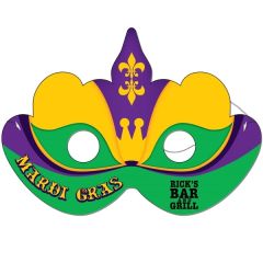 Digital Mardi Gras Mask With Elastic Band