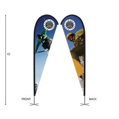 Displaysplash 15 Ft Double-Sided Custom Teardrop Flag