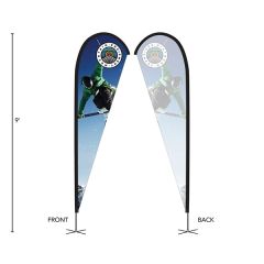 Displaysplash 9 Ft Single-Sided Custom Teardrop Flag