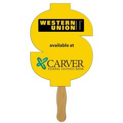 Dollar Sign Hand Fan Full Color