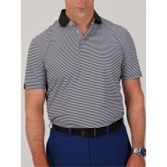 Donald Ross Owen Feeder Stripe Polo W/ Solid Collar