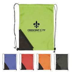 Drawstring Backpack - Two Color Polyester Drawstring Bags