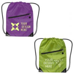 Drawstring Backpack With Zipper