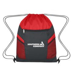 Drawstring Bag With Zippered Front Pockets
