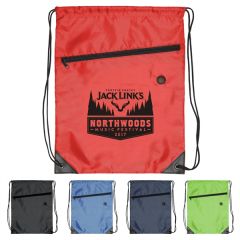 Drawstring Polyester Sports Bag With Zipper