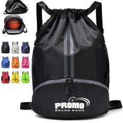 Drawstring Sports Backpack With Shoe Compartment