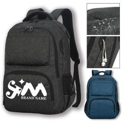 Durable Simple Travel Laptop Backpack With USB Earphone Port