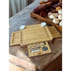 Eco Bamboo Cheese Board Set With Utensils