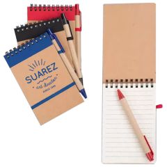 Eco Pocket Spiral Notebook W/Pen
