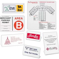 Economy Plastic Signs: 10-25 Sq. In.