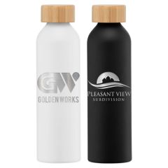 Eden - 20 Oz. Aluminum Water Bottle With Bamboo Lid - Laser